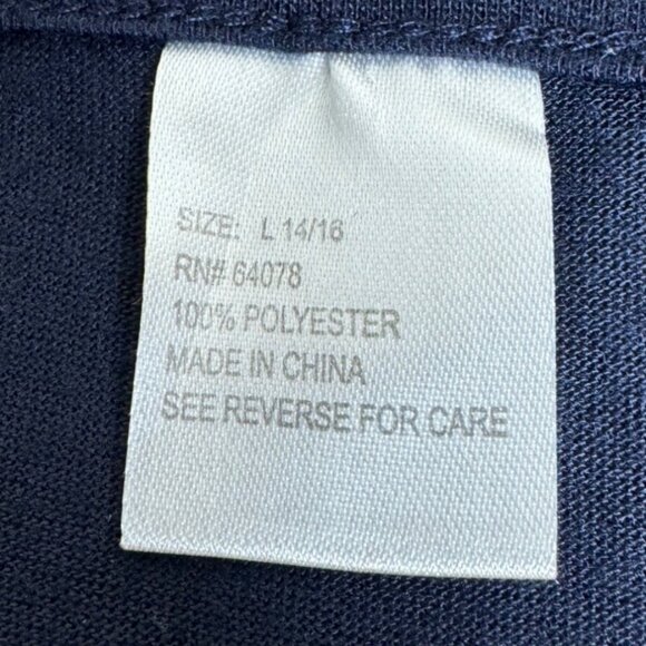 Navy Sleeveless Anchor Graphic Top L 14/16 Polyester NO BRAND - Picture 3 of 4